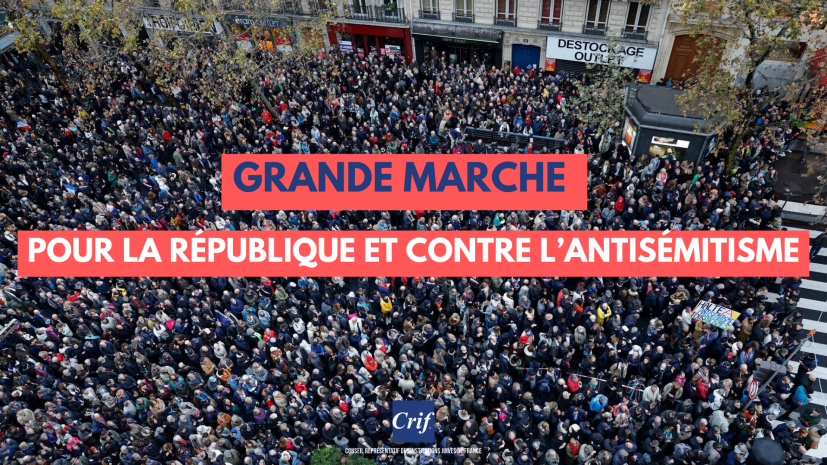 Dimanche 12 novembre 2023, plus de 182 000 personnes étaient réunies, dont plus de 105 000 à Paris pour une marche historique pour la République et contre l'antisémitisme.